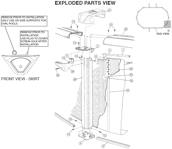 12' x 18' Oval 52" Embassy Royal Sands Parts Reorder